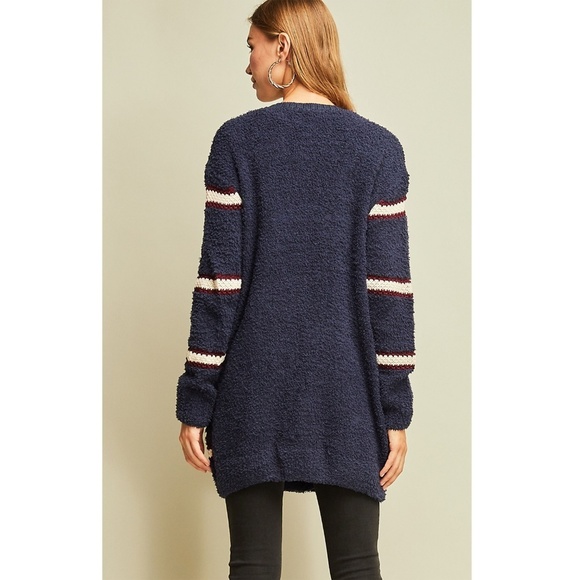 ✿❀ Navy Stripe Terrycloth Cardi ❀✿ - Picture 4 of 6